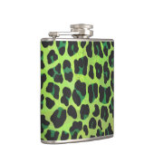 Leopard Black en Green Print Heupfles (Rechts)