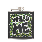 Leopard Black en Green Print Heupfles (Voorkant)