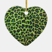 Leopard Black en Green Print Keramisch Ornament (Voorkant)