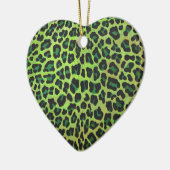 Leopard Black en Green Print Keramisch Ornament (Links)