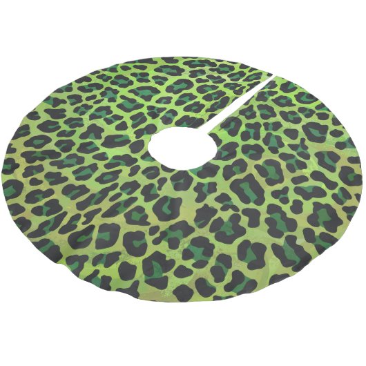 Leopard Black en Green Print Kerstboom Rok (Gekanteld)