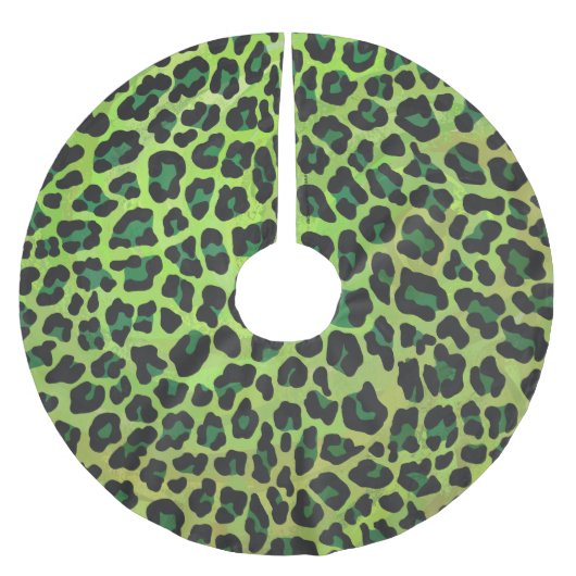 Leopard Black en Green Print Kerstboom Rok (Voorkant)