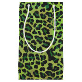 Leopard Black en Green Print Klein Cadeauzakje (Voorkant)