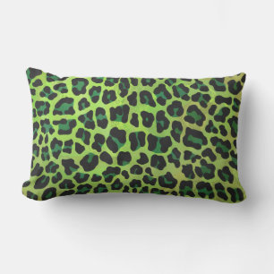 Leopard Black en Green Print Kussen