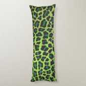 Leopard Black en Green Print Lichaamskussen (Achterkant (Verticaal))