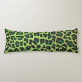 Leopard Black en Green Print Lichaamskussen (Voorkant)