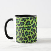Leopard Black en Green Print Mok (Links)