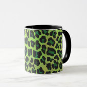 Leopard Black en Green Print Mok (Voorkant rechts)