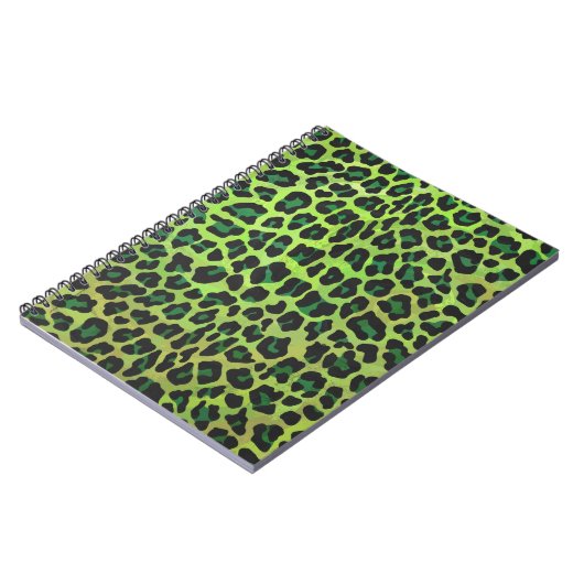 Leopard Black en Green Print Notitieboek (Linkerzijde)