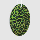 Leopard Black en Green Print Ornament (voorkant)