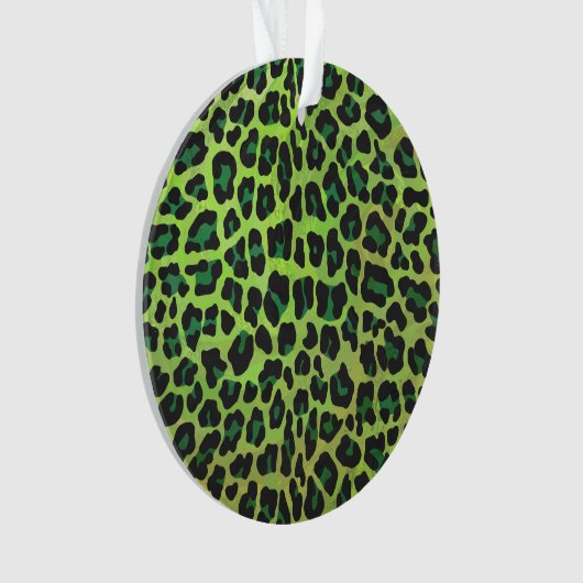 Leopard Black en Green Print Ornament (voorkant)