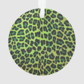 Leopard Black en Green Print Ornament (achterkant)