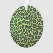 Leopard Black en Green Print Ornament (voorkant)