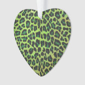 Leopard Black en Green Print Ornament (voorkant)