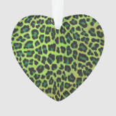 Leopard Black en Green Print Ornament (voorkant)