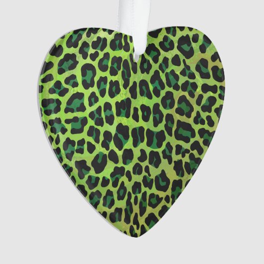 Leopard Black en Green Print Ornament (voorkant)