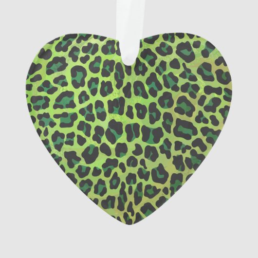 Leopard Black en Green Print Ornament (achterkant)