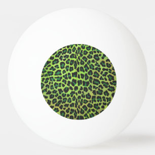 Leopard Black en Green Print Pingpongbal