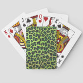 Leopard Black en Green Print Pokerkaarten (Achterkant)