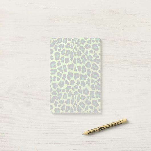 Leopard Black en Green Print Post-it® Notes (Op bureau)