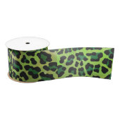 Leopard Black en Green Print Satijnen Lint (Spoel)