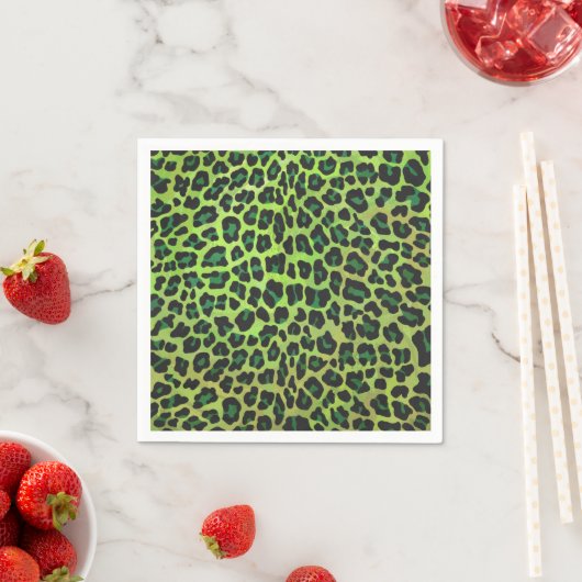 Leopard Black en Green Print Servetten (Insitu)