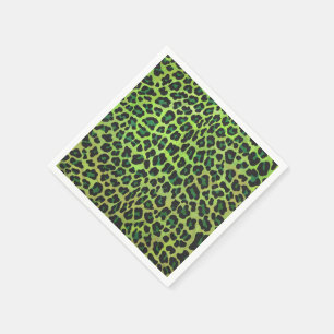 Leopard Black en Green Print Servetten