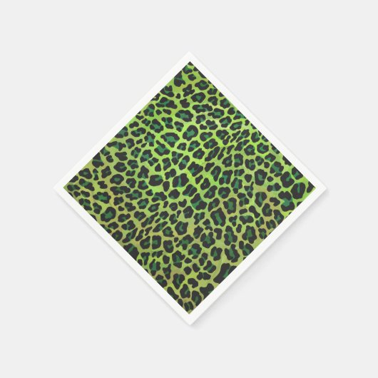 Leopard Black en Green Print Servetten (Hoek)