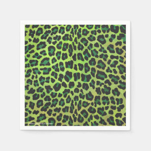 Leopard Black en Green Print Servetten