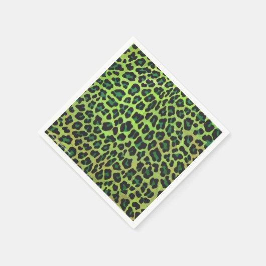 Leopard Black en Green Print Servetten (Hoek)