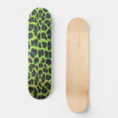 Leopard Black en Green Print Skateboard (Voorkant)