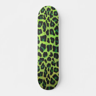 Leopard Black en Green Print Skateboard