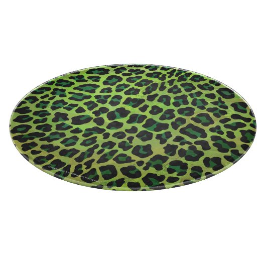Leopard Black en Green Print Snijplank (Hoek)