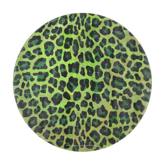 Leopard Black en Green Print Snijplank (Voorkant)
