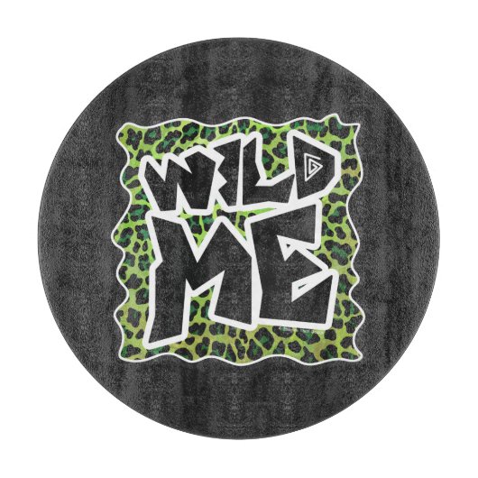 Leopard Black en Green Print Snijplank (Voorkant)