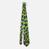 Leopard Black en Green Print Stropdas (Achterkant)