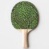 Leopard Black en Green Print Tafeltennisbatje (Achterkant)