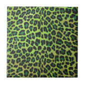Leopard Black en Green Print Tegeltje (Voorkant)