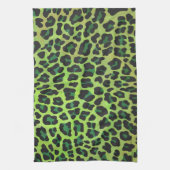 Leopard Black en Green Print Theedoek (Verticaal)