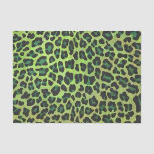 Leopard Black en Green Print Tissuepapier