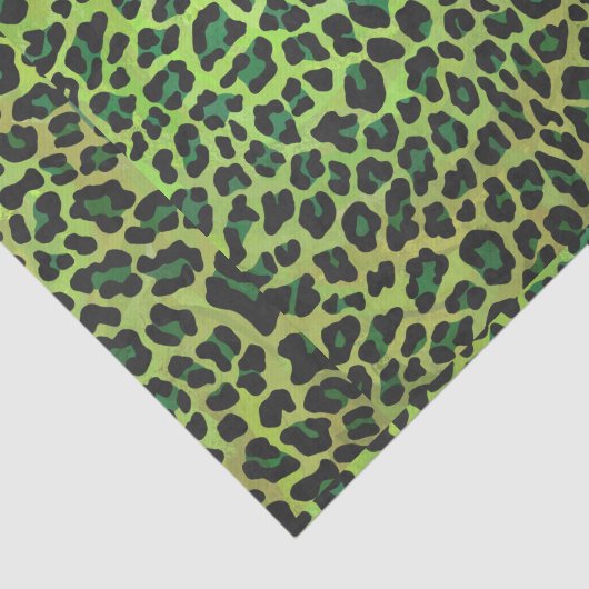 Leopard Black en Green Print Tissuepapier (Detail)
