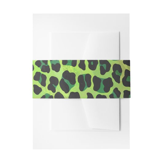 Leopard Black en Green Print Uitnodigingen Wikkel (Voorkant Voorbeeld)