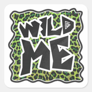Leopard Black en Green Print Vierkante Sticker