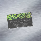 Leopard Black en Green Print Visitekaartje Magneet (Voorbeeld)