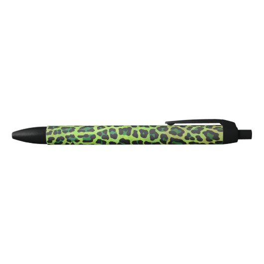 Leopard Black en Green Print Zwarte Inkt Pen (Bovenkant)