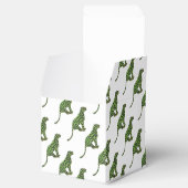Leopard Black en Green Silhouette Bedankdoosjes (Geopend)