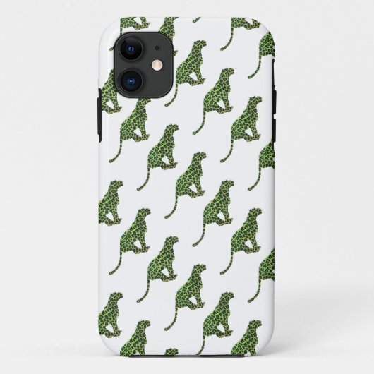 Leopard Black en Green Silhouette Case-Mate iPhone Case (Achterkant)