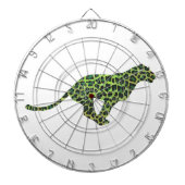 Leopard Black en Green Silhouette Dartbord (Voorkant)