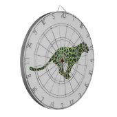 Leopard Black en Green Silhouette Dartbord (Voorkant Links)