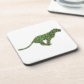 Leopard Black en Green Silhouette Drankjes Onderzetter (Linkerzijde)